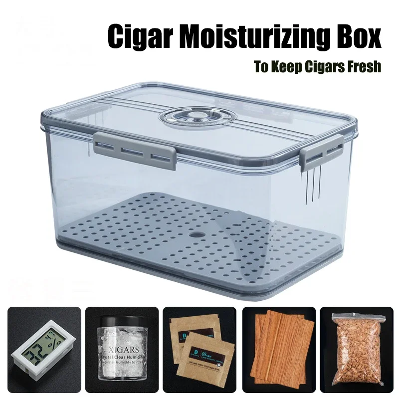 

Large Capacity Transparent Box for Storing Cigars Portable Box To Keep Cigars Fresh and Protected From Moisture and Insects