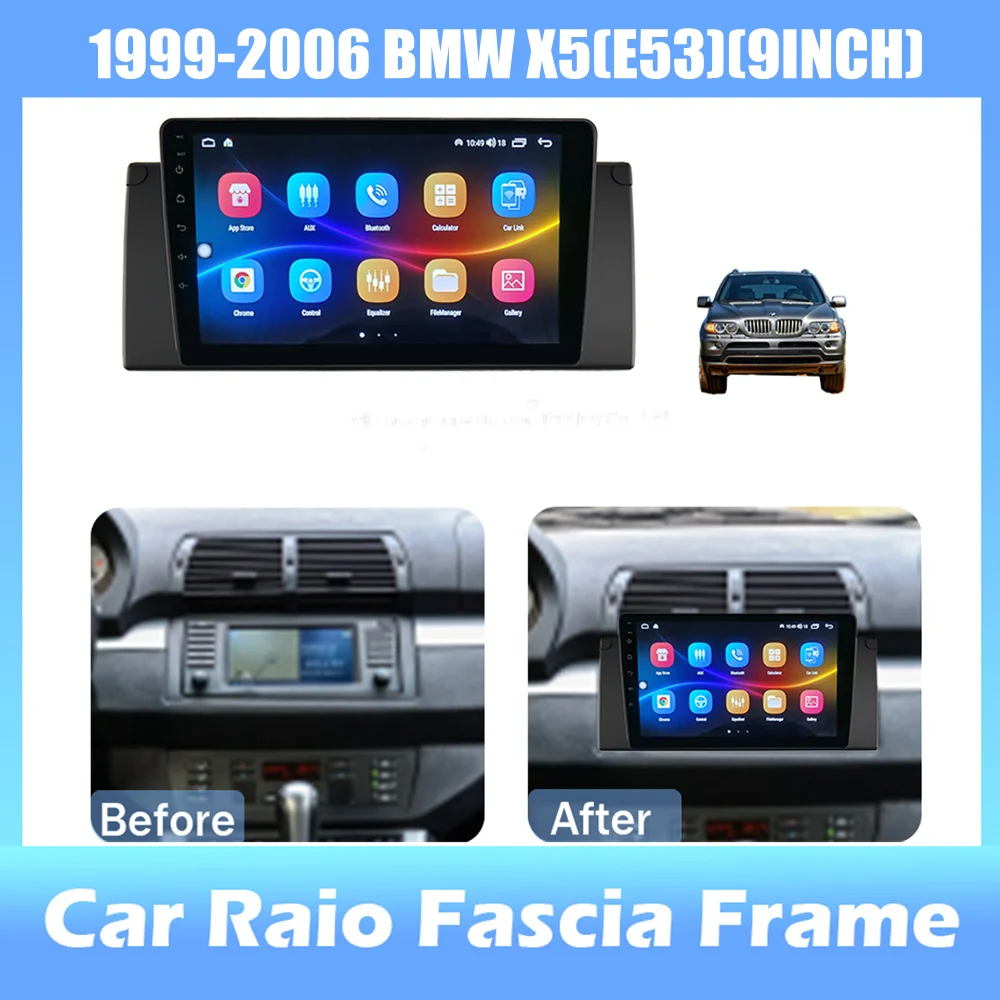 

9-inch 2din Car Radio Dashboard For BMW X5 (E53) 1999-2006 Stereo Panel, For Teyes Car Panel With Dual Din CD DVD Frame