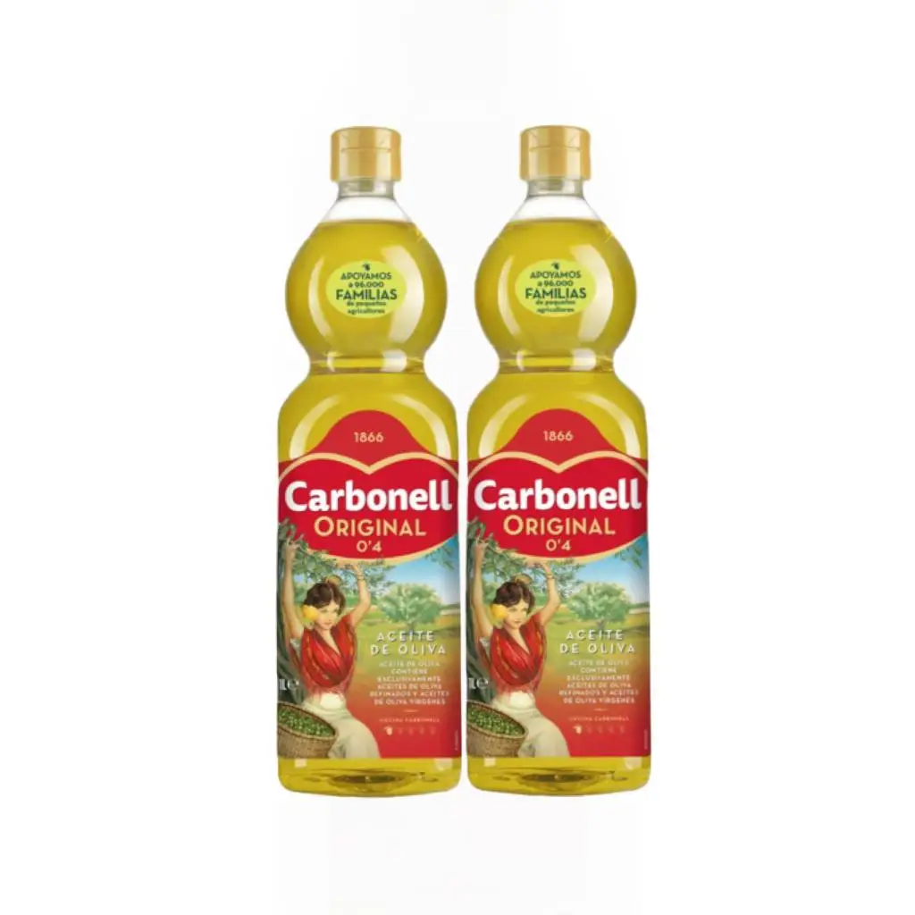 Aceite de Oliva Suave Carbonell 0,4º - Pack de 2 botellas de 1 L