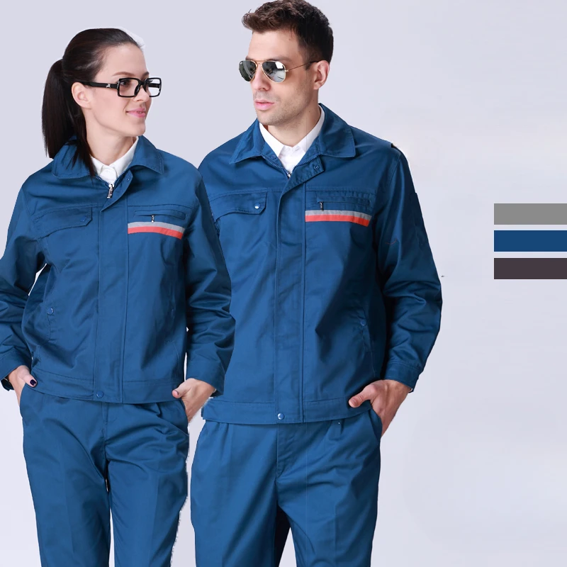 Long Sleeve Work Uniform For Men Factory Warehouse Workshop Mechanist Security Guard Coveralls Welding Clothes Reflective Strip