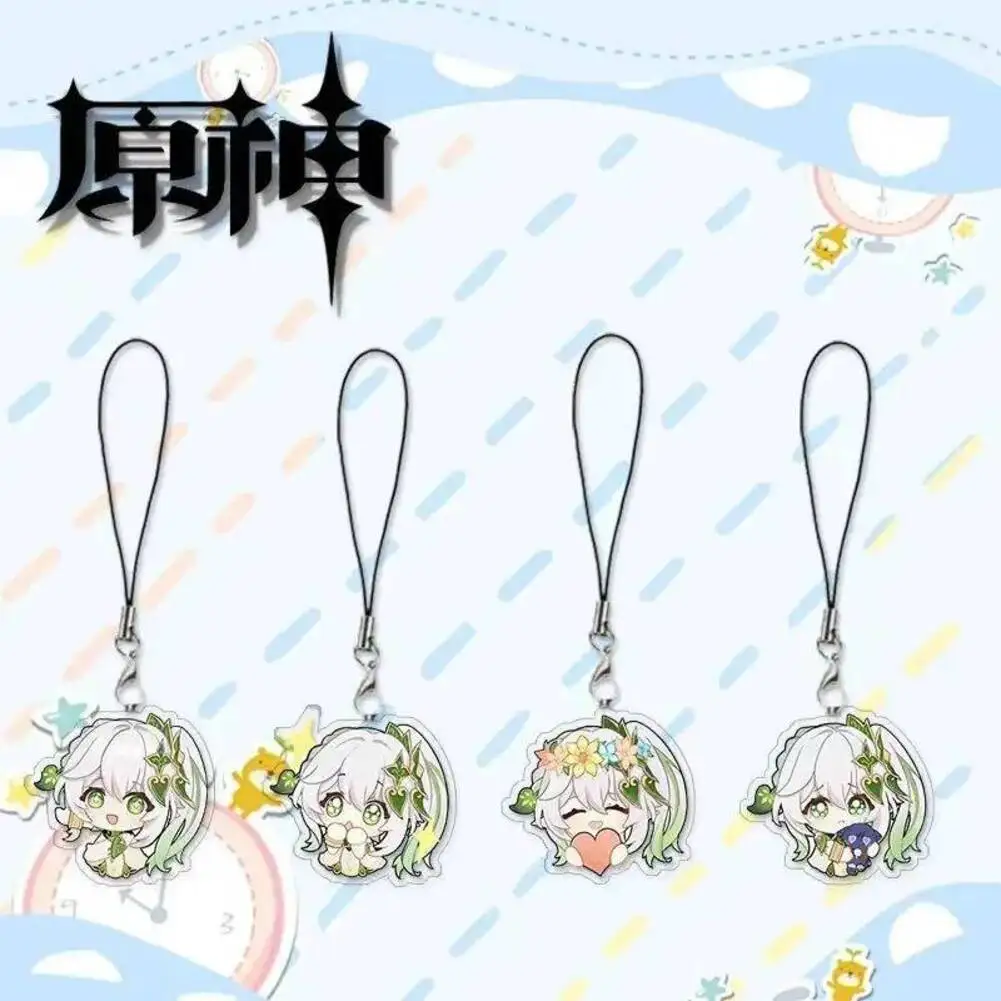 

Genshin 4Pcs Impact Anime Nahida For IPhone/Xiaomi/Huawei Mobile Phone Case Keychain Key Chain Cover Gift