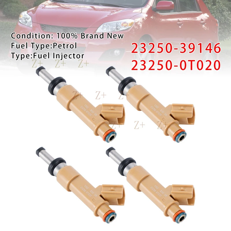 Z+   4Pcs Fuel Injector For Toyota Corolla Matrix Pontiac Vibe Scion XD 23250-0T020