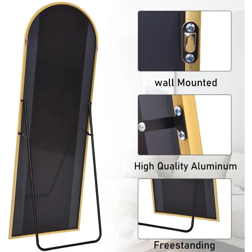 Floor Mirror, 65"x22" Full Length Mirror, Standing Mirror Hanging or Leaning, Body Mirror with Stand, Wall Mounted Mirror