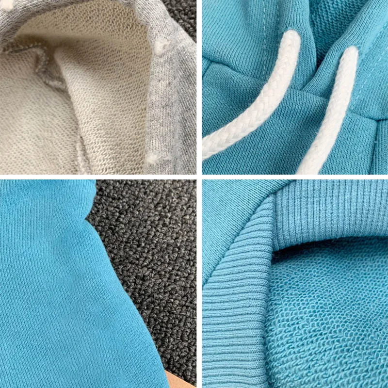 Pet Matching Hoodie Spring Dog Clothes For French Bulldog Solid Dog Coat Warm Family Clothes For Dogs Puppy Costume Ropa Perro