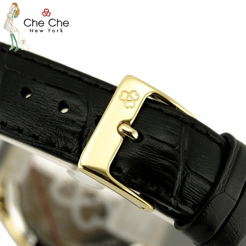 CHE CHE CC0016-B Women Watch leather strap light luxury spirit cat retro diamond dial quartz Women's watches