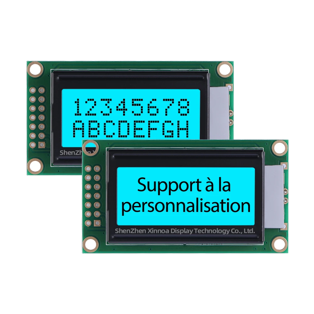 Fabrik Direkt verkauf von 8*2 Zeichen LCD-Bildschirm 0208 LCD grau Film blau Buchstaben europäischen 0802b-2 3,3 V Flüssig kristall anzeige