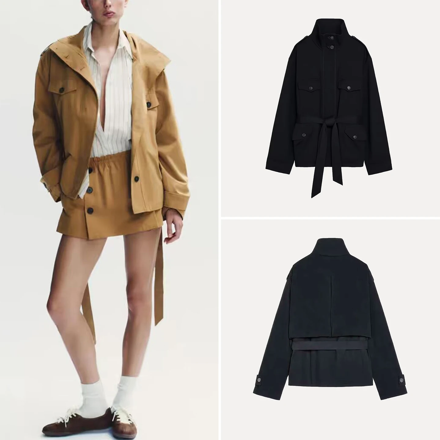 

Ele ort Sle Women's Jaet Z 2025 New Faion Simple Outerwear Windbreaker Coat Stand Fit Other Material Ladies