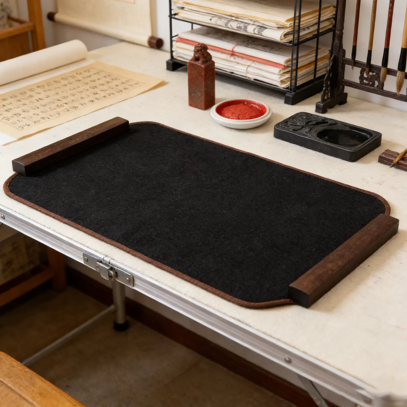 

Традиционный войлочный коврик для каллиграфии Xuan 27,5x19,7 дюймов для рисования суми, практики китайской каллиграфии, настольный коврик для студентов