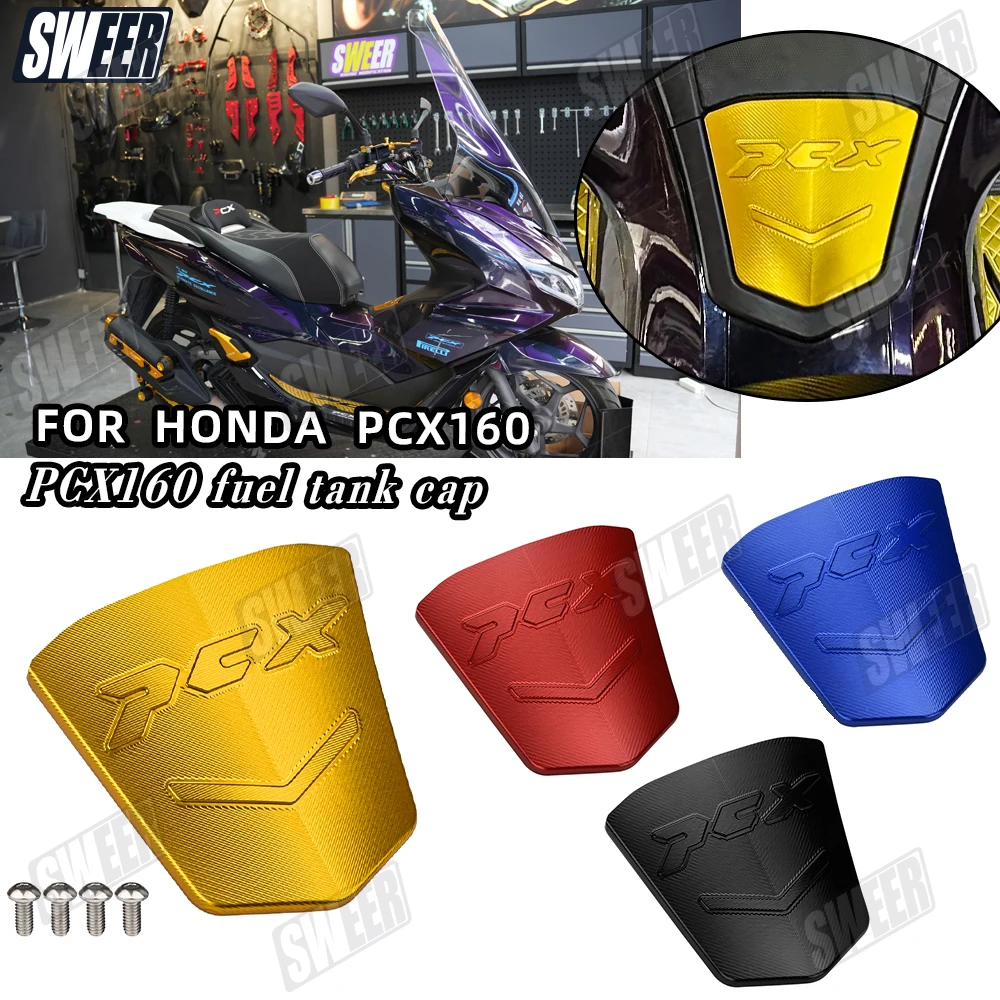 Motorcycle Fuel Gas Tank Outer Cover Fit For Honda PCX125 PCX160 2021-2026 Aluminum Alloy Metal Decorative Fuel Tank Guards