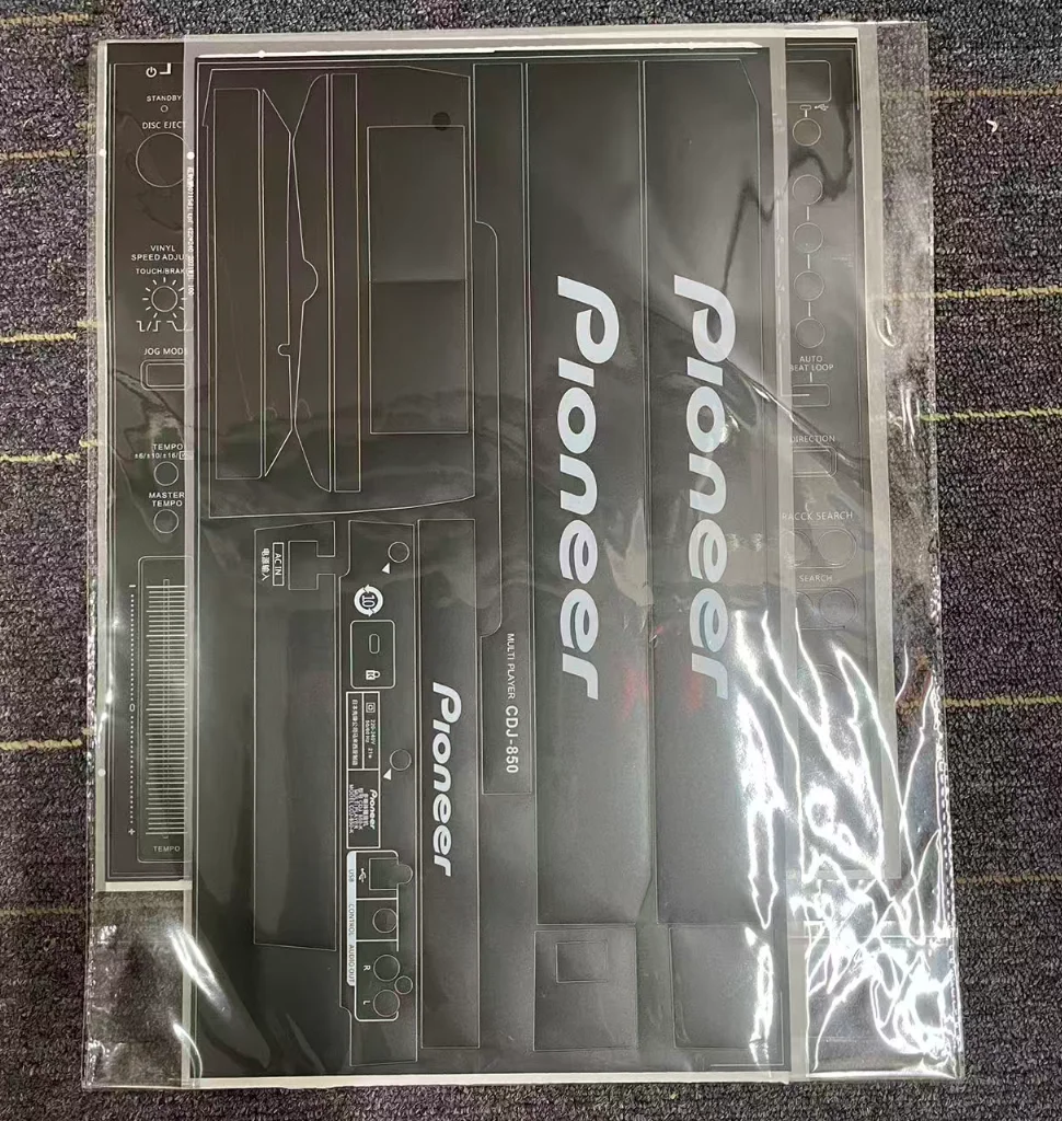 Pioneer CDJ850 Reproductor de discos Panel externo Película protectora autoadhesiva especial. No panel de hierro