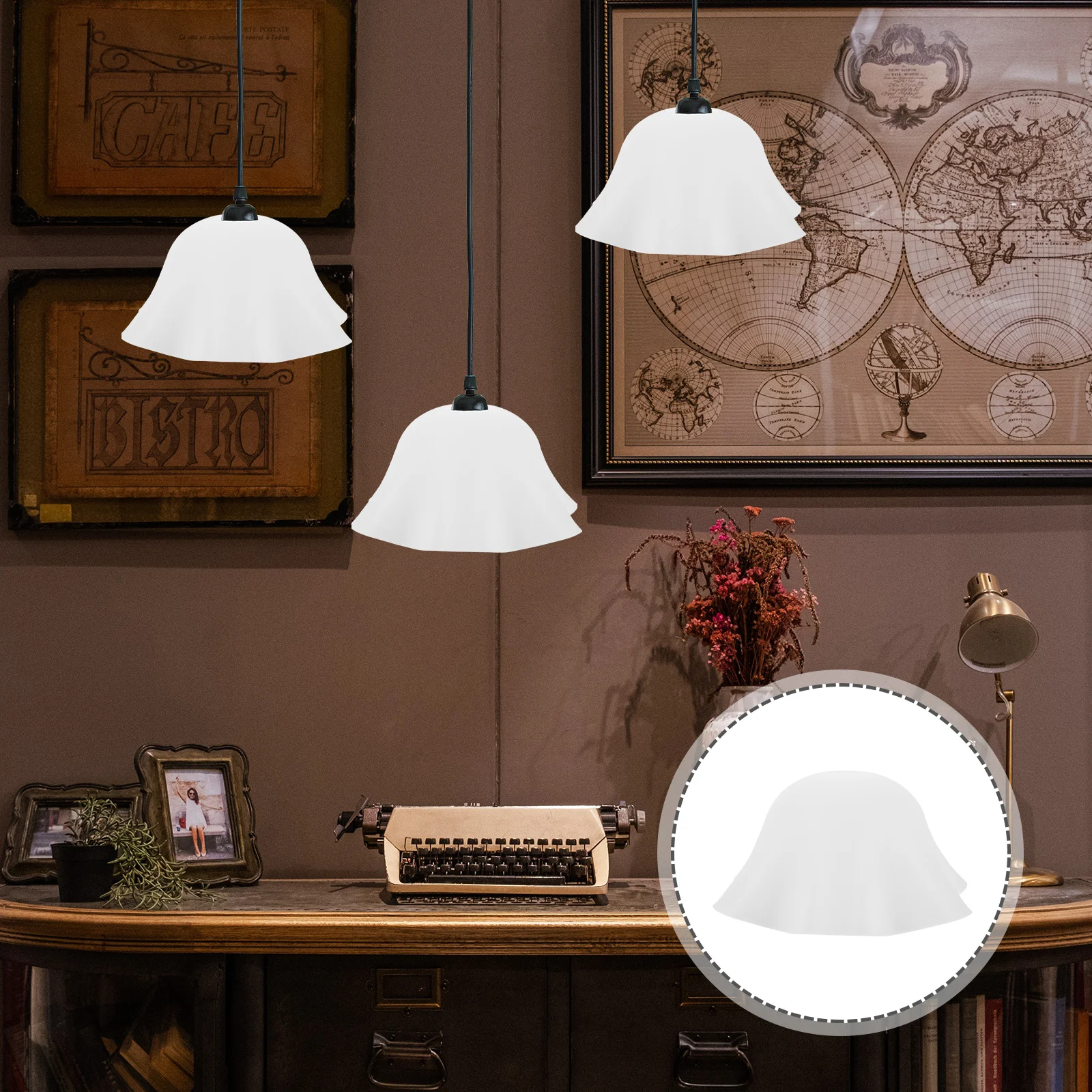 عاكس الضوء من الأكريليك لمصابيح معلقة على السقف، ضوء ناعم واقٍ لديكور المنزل، سهل إزالة غطاء مصباح أكريليك أبيض #4