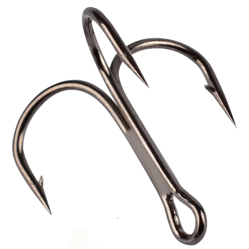 100pcs/pack Origin three anchors treble hook triple hook without feather naked barbed hook pike fishing tackle Free shipping