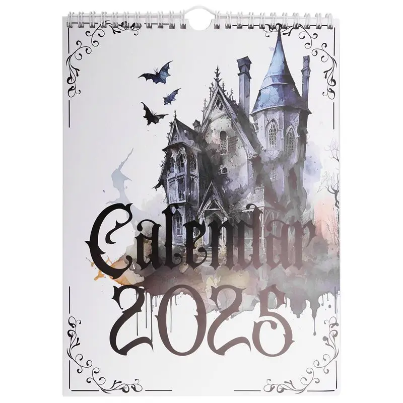 ABRW-Witchy Goth 2025 Calendar Digital Pagan 2025 Monthly Planner Letter Size Gothic Monthly Calendar