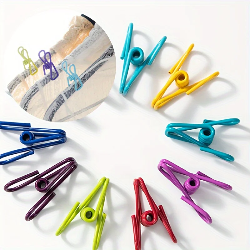 Practical Colored Metal Clips, Food Packaging Bag Sealing Clips, Clothes, Towels, Socks, Underwear Hanging Clips (Color Random)