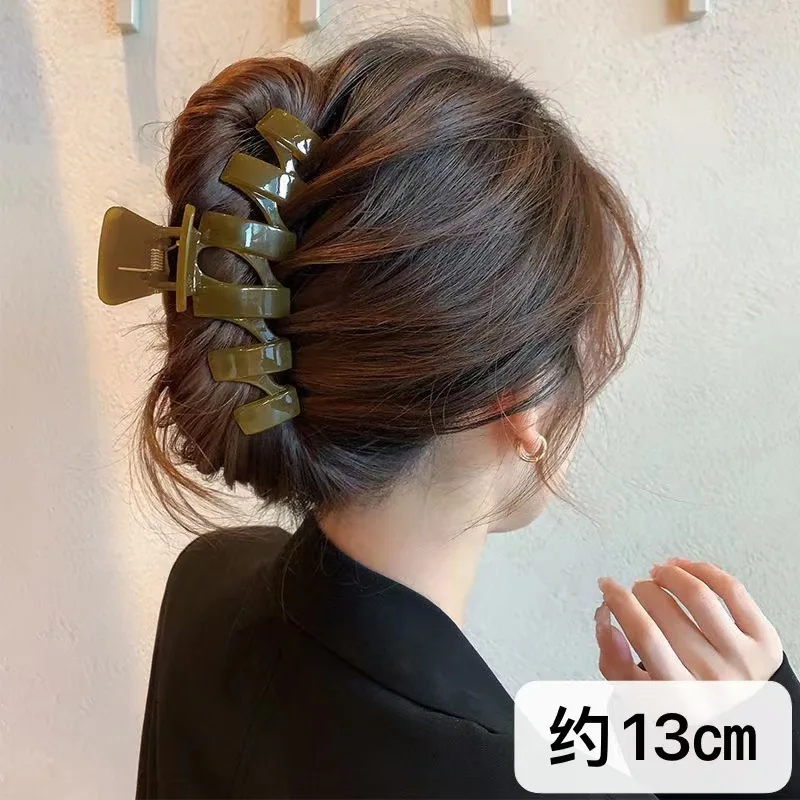 Nuovo grande Oversize acrilico capelli artiglio granchio donne plastica solida grande squalo fermagli per capelli grandi mollette accessori per