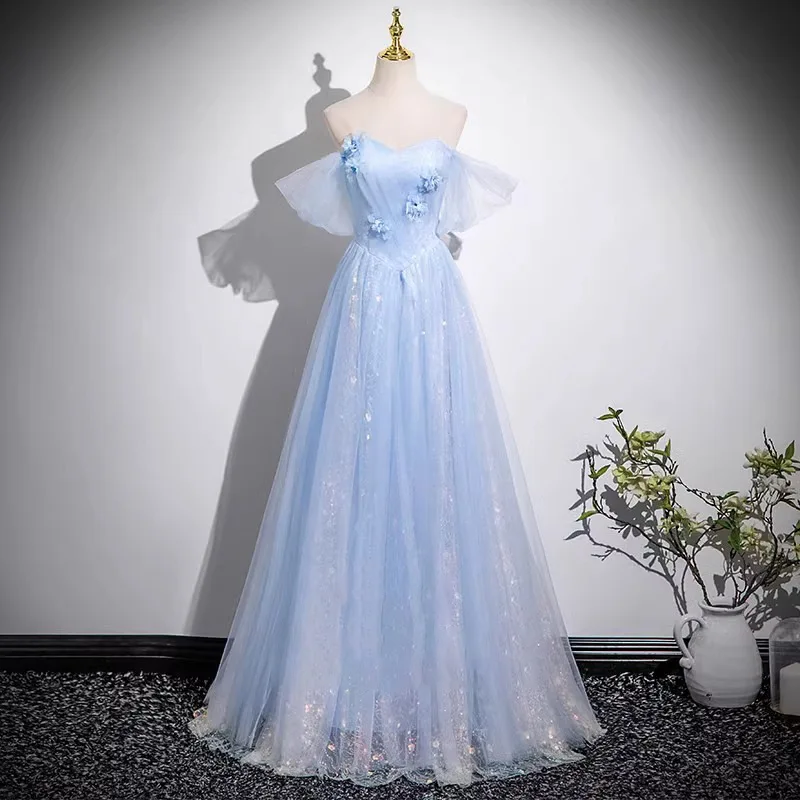 

Вечернее платье на одно плечо, длинное платье с французскими пайетками, новый стиль 2025, церемония дня рождения и совершеннолетия, платье для небольшого хозяина