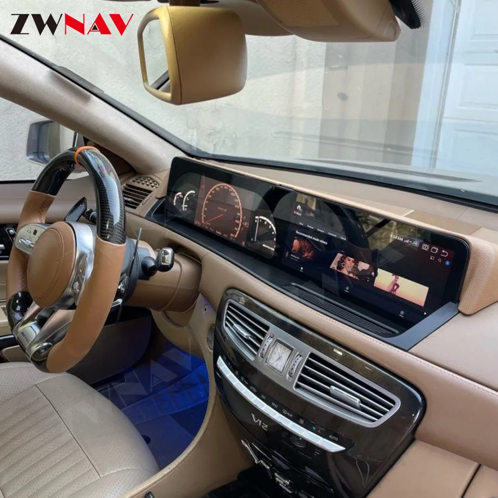 

ZWNAV для Mercedes Benz Class S W221 to W222 Обновление двухэкранного Carplay Автомобильный DVD-плеер Android GPS-навигация Автомобильный радиоприемник