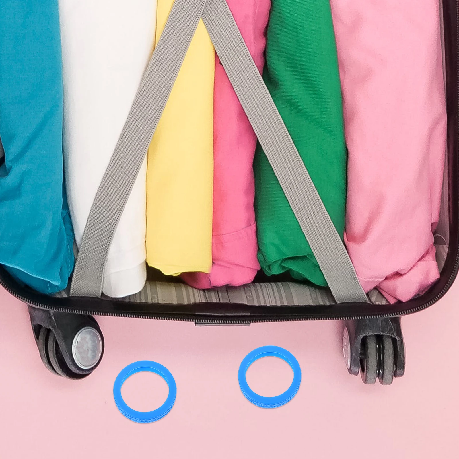 8 قطعة حقيبة سيليكون يغطي الأمتعة عجلة يغطي حقيبة عجلة حماة سيليكون مساعد العجلات قدم قبعات
