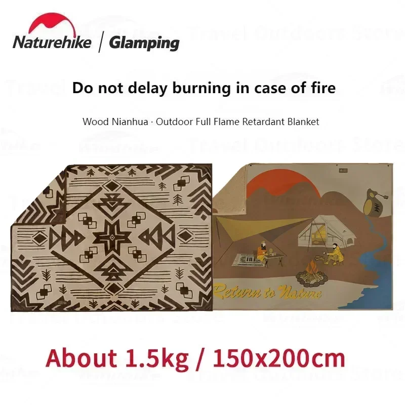 Naturehike Flame Retardant Warm Shawl Hiking Travel Outdoor Ultralight Splicing Windproof Blanket Multi-Purpose Carpet Cloak