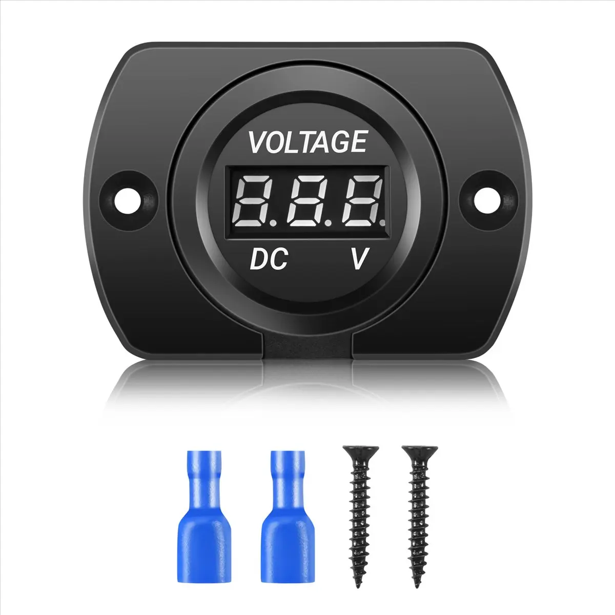 Compatible 12V-24V Waterproof Car Motorcycle LED Digital Display Voltmeter Voltage Meter Black