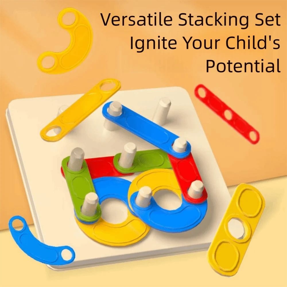 Variable Shape Matching Column Game Jigsaw Board DIY Handmade Geometric Column Set 3D Puzzle Game Intelligence Puzzle