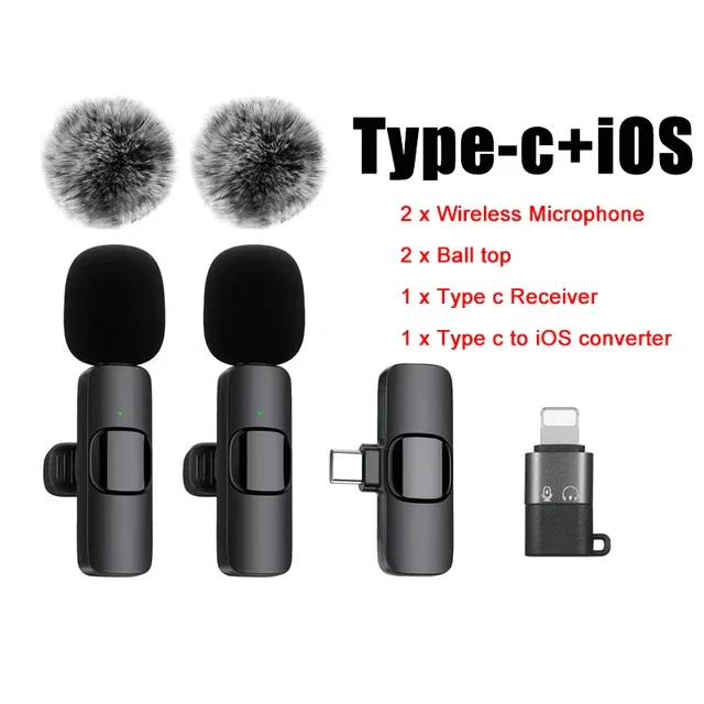 Wireless Microphone Type C Audio Recording for Live Streaming Video Conferencing Singing Video Conferencing Wireless Microphone