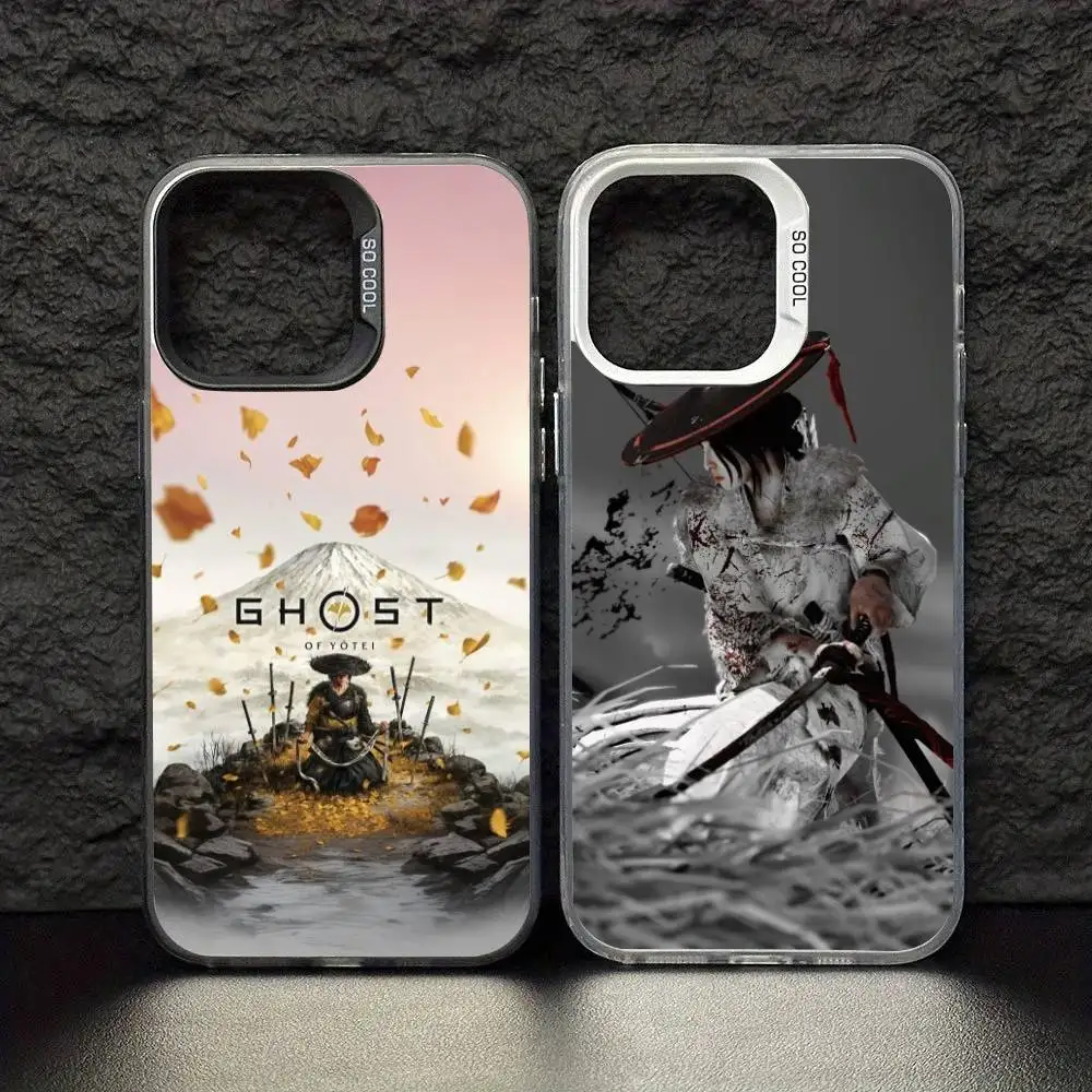 

G-Ghost Of Yotei Phone Case For iPhone 17 16 15 14 13 12 11 Pro Max Plus Silver Matte Black Cover