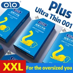 0.01 Ultra Thin Condom 55mm XXL Size Sex Toys For Adult Men Contraception Sleeves For Penis Plus Size Safety Condoms Sex Goods