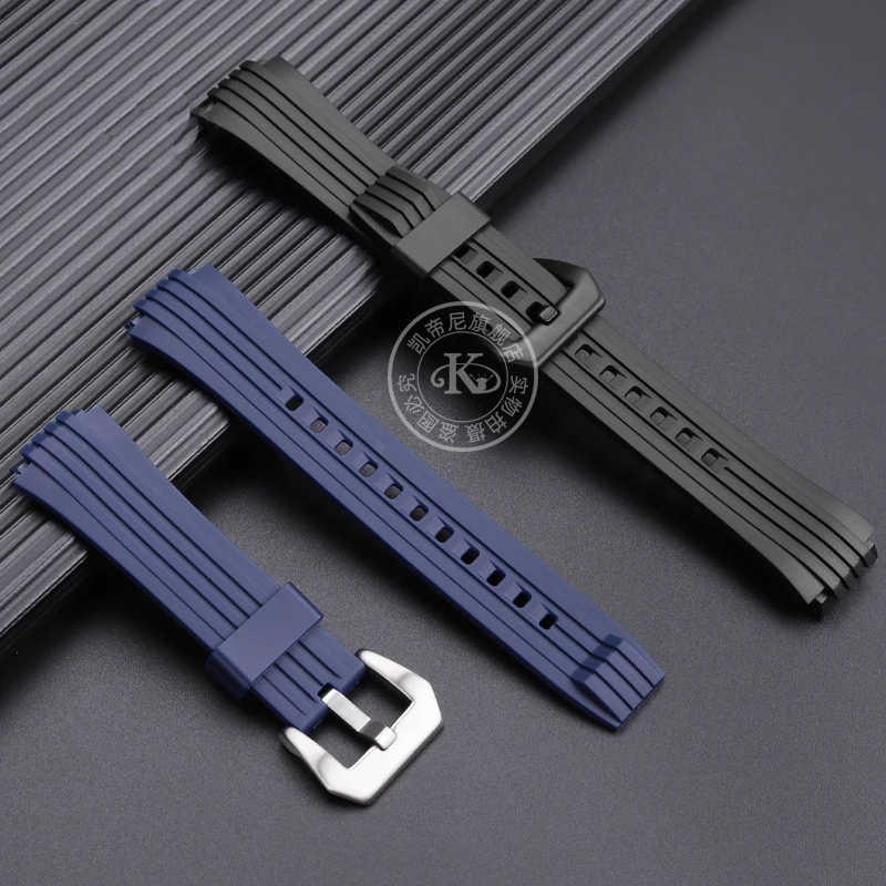 For Casio Edifice Metal Octagonal Series ECB-10YPB ECB-10YP ECB-950 Waterproof Silicone Strap Black Blue WatchBand Belt Bracelet