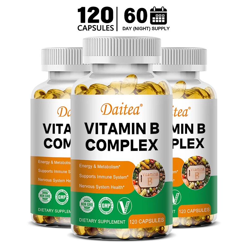 Vitamin B Complex - Stress, Immunity, Heart Health, Nervous System, Energy Metabolism Support - Non-GMO, Vegan, Gluten-Free