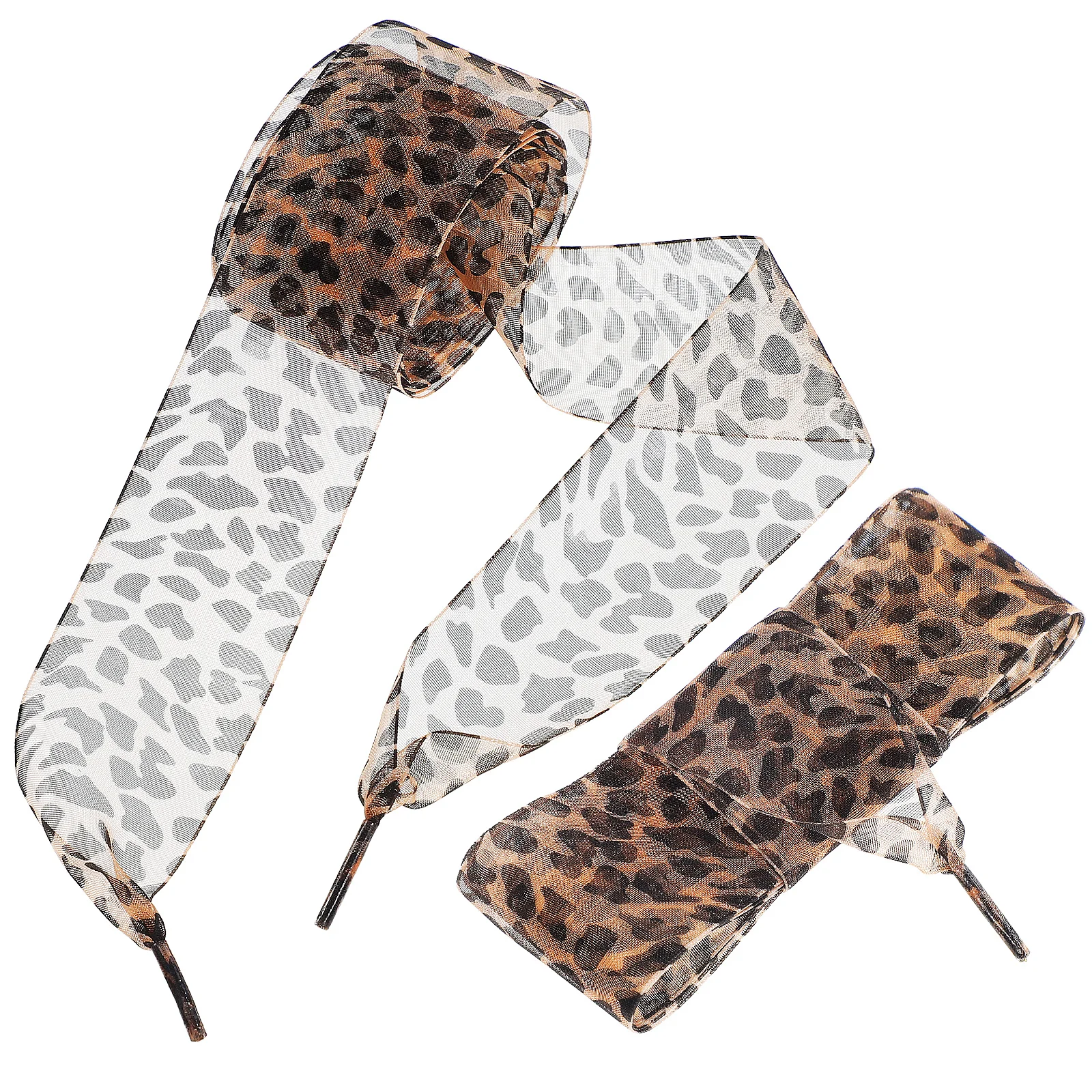 Cordones con estampado de leopardo, 2 uds., cordones de cinta de guepardo para zapatillas deportivas, cordones de poliéster duraderos de 4CM de ancho