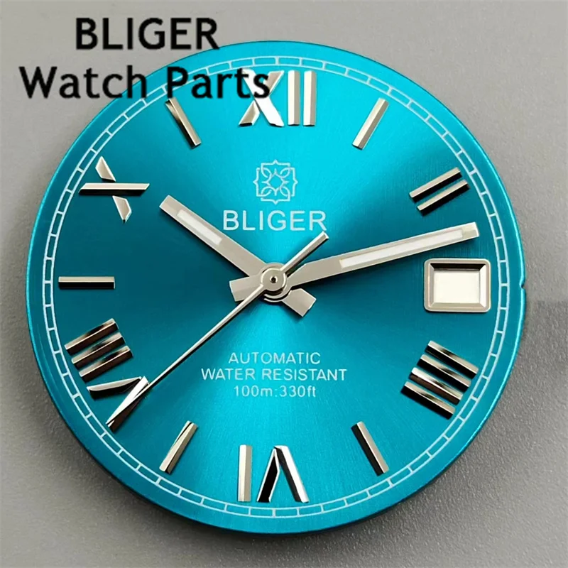 BLIGER-esfera de reloj azul de 29mm, Dial romano, reemplazo de movimiento NH35, piezas de accesorios de reloj