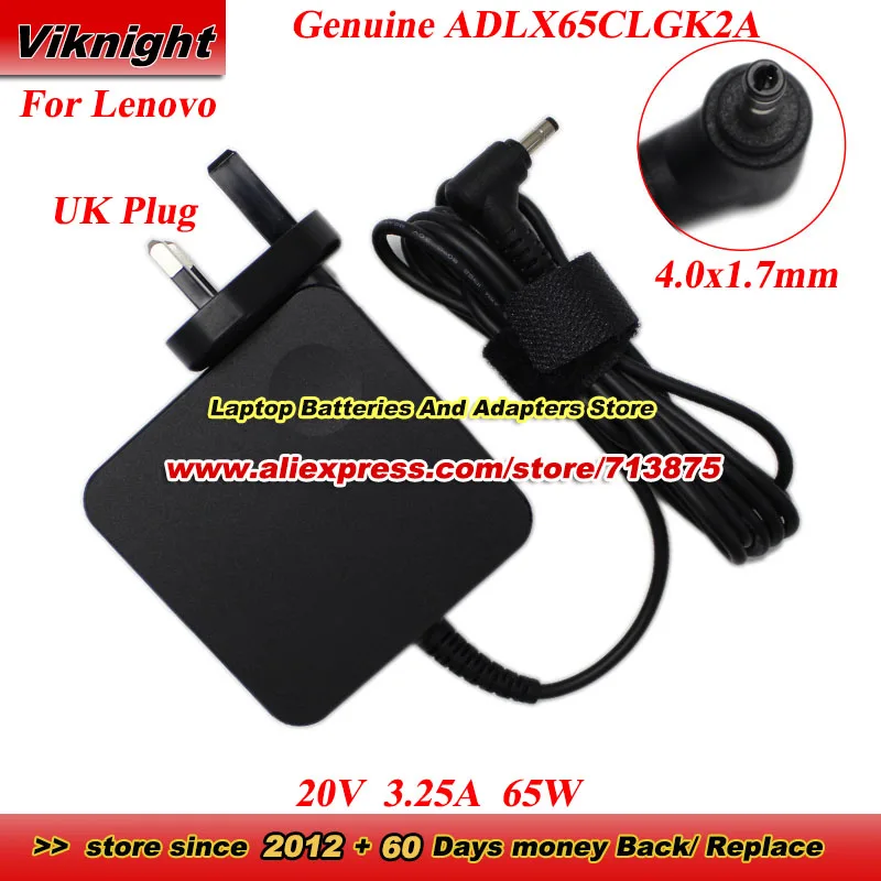 

Genuine UK 20V 3.25A 65W ADLX65CLGK2A AC Adapter 4.0x1.7mm 01FR037 for Lenovo ADLX65CCGK2A ADLX65NCC3A ADLX65NDC3A ADLX65NLC3A