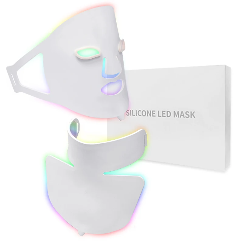 led face photon mask 7 color silicone led facial mask for face and neck beauty red light therapy mask