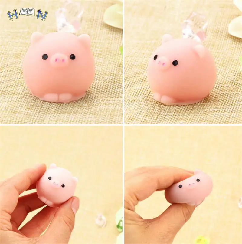 Pig Ball Squishy Slow Rising Kawaii Mini Mochi Bunny Phone Strap Squeeze Stretchy Pendant Bread Cake Kids Toy Gift