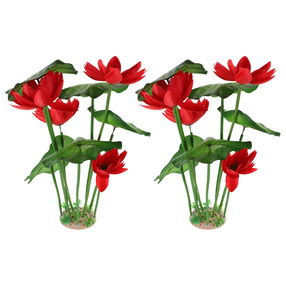 

2Pcs Artificial Aquarium Plants Realistic Plastic Water Grass for Fish Tank Decor Enhance Aquatic Landscape Simulation Flora