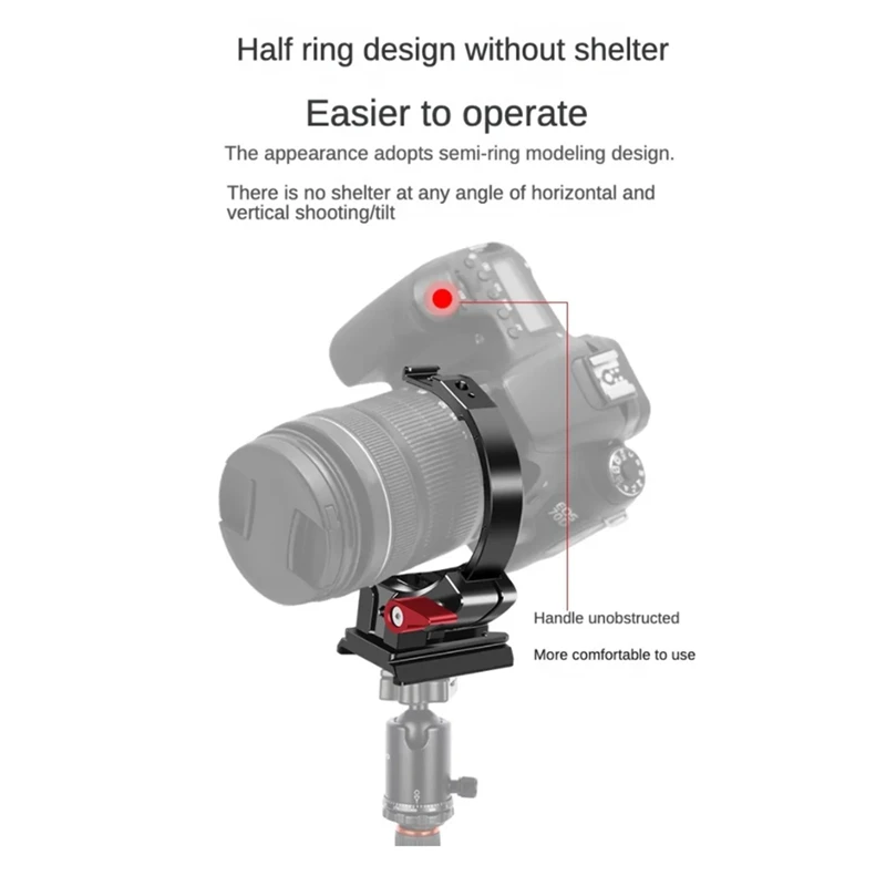 1 PCS Lens Support Bracket Semi-Circular Ring Horizontal Vertical For DSLR Camera Video Holder Cold Shoe Camera Video Holder