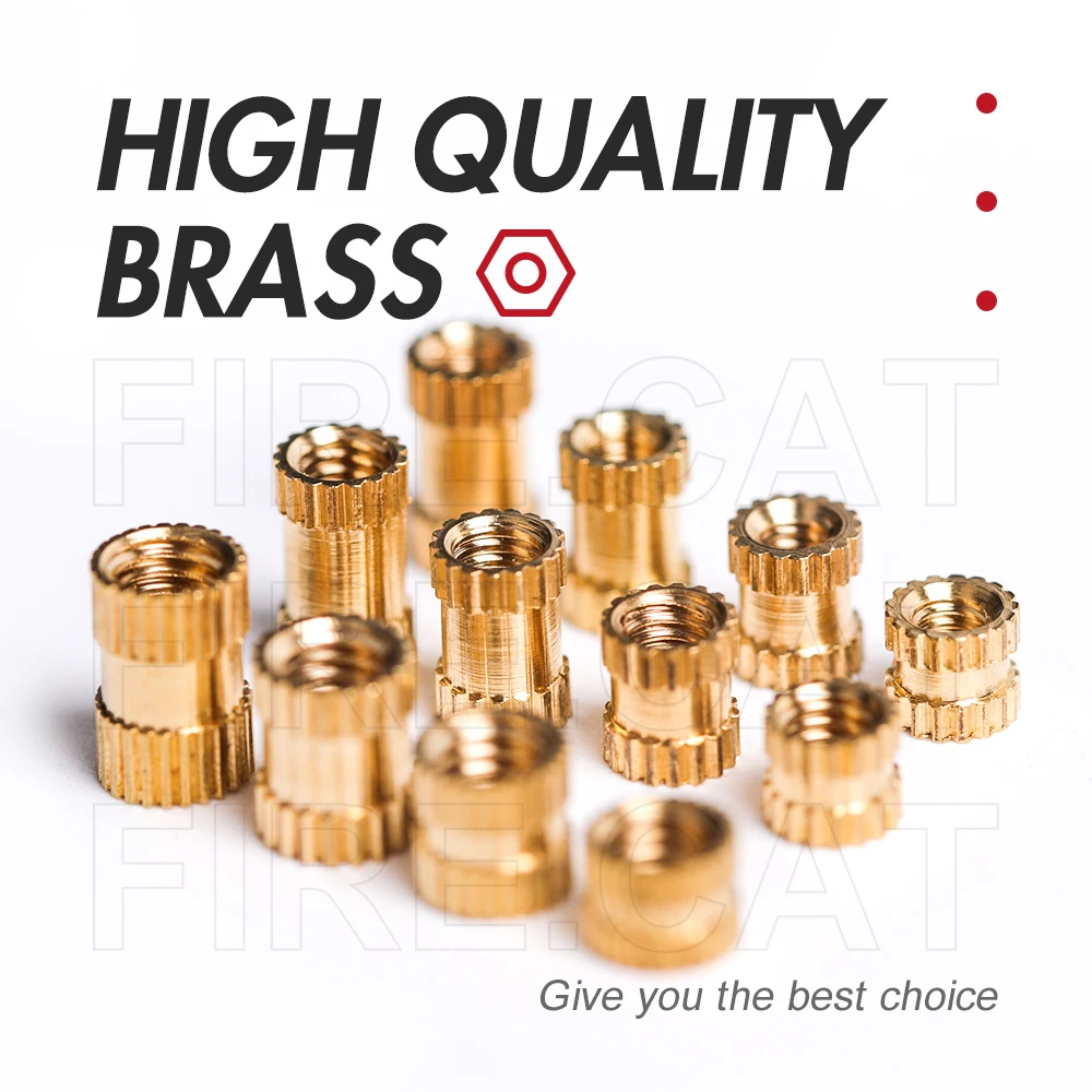 Brass Insert Nuts Set M2 M2.5 M3 M4 M5 M6 Thread Brass Knurled Embedment Nuts Assortment Nuts Kit Tools Inset Accessories