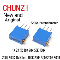 10PCS 3296 3296X Potentiometer Resistanceohm Trimpot Trimmer 1K 2K 5K 10K 20K 50K 100K 200K 500K 1M Ohm 100R 200R 500R