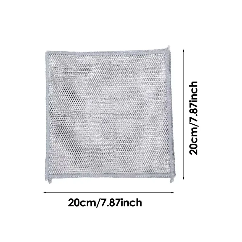 50/1PCS Magic Dishcloth Thickened Microfiber Silver Wire Wash Towel Kitchen Cleaning Rag Non Stick Oil Double-sided Clean Cloth