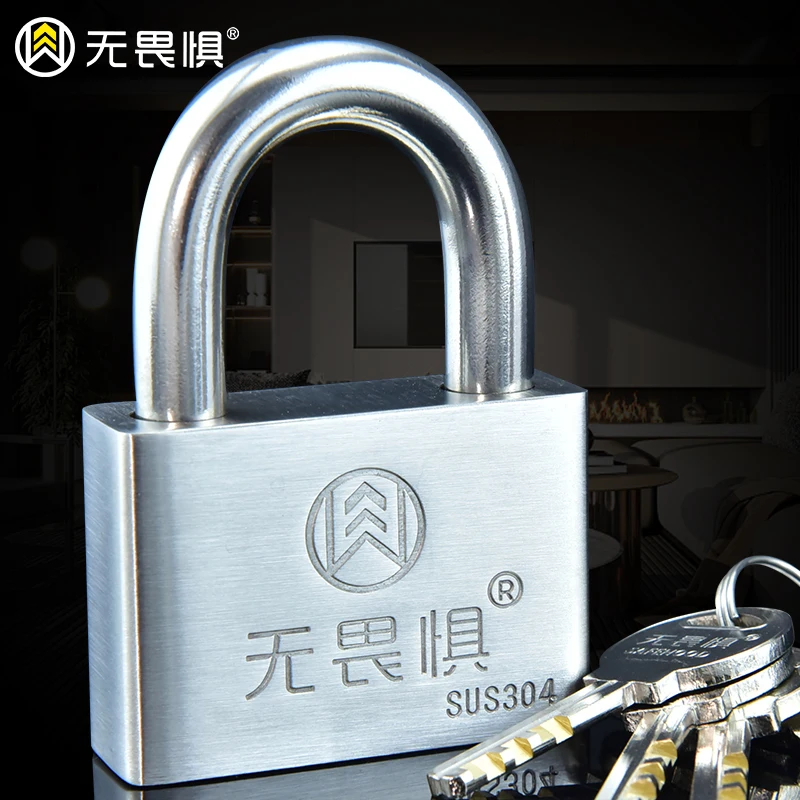 304 stainless steel padlock waterproof rust-proof multi-function padlock anti-theft lock lock pick lock lock lock window key