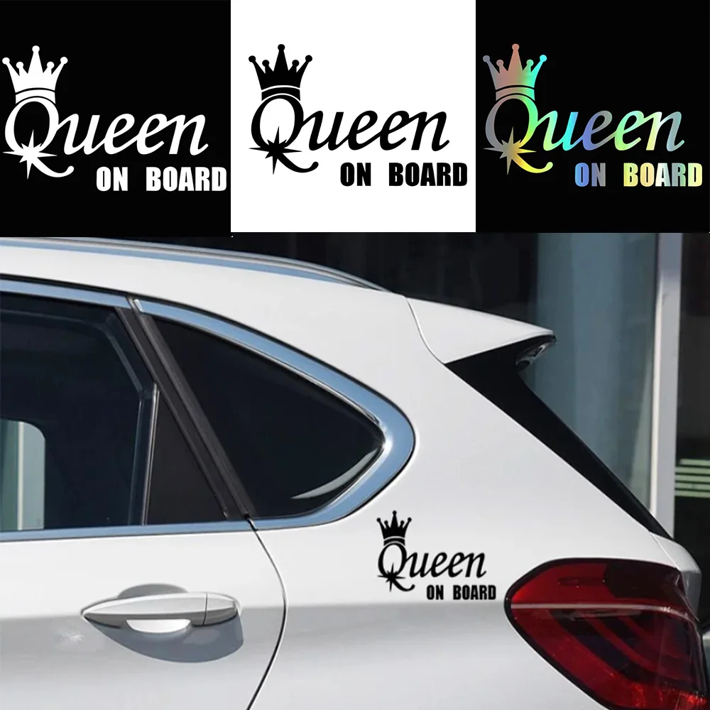 

Car Stickers Vinyl Queen King On Board Sticker Creative Waterproof Decorative Accessories For Motorcycle