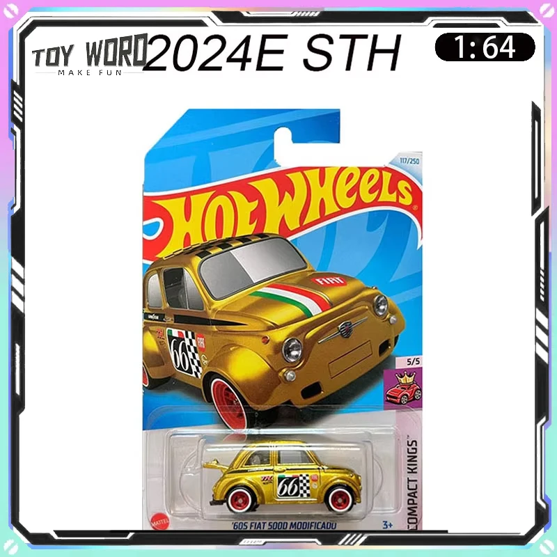 

Коллекционная модель автомобиля Hot Wheels STH 2024E, литая под давлением, 60S Flat 500D Modificado Super Treasure Hunt, украшение для комнаты, игрушка-подарок для мальчика