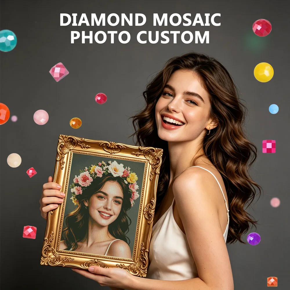 HUACAN Full Kits Diamond Mosaic 5d Customized Diamond Painting Art Personal Private Photo Custom Square Round Drill