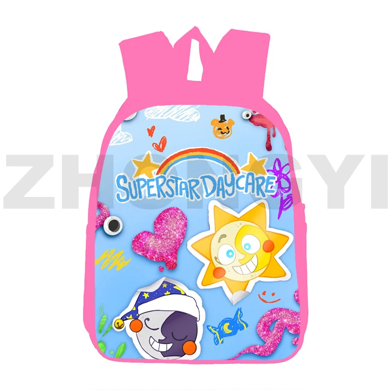 Funny Game Fnaf Sundrop Moondrop 3D Backpack Women Cute Rucksack Kindergarten Harajuku Anime Japanese Bag 12/16 Inch School Bags