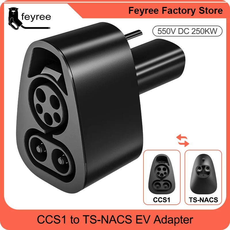 

feyree CCS1 to TS-NACS Adapter for Tesla Model 3,Y, S and X - NACS Owners Only - Fast Charge NACS with CCS1 Chargers CCS1 Combo