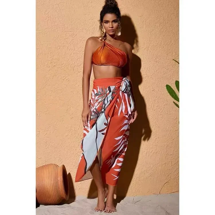 Costume da bagno estivo per vacanze al mare Gonna costume da bagno diviso da donna Costume da bagno push up da donna Costume da bagno sexy monospalla da donna