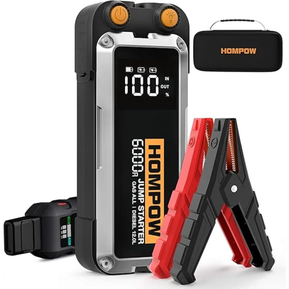 

Автомобильный стартер 6000А, портативный автомобильный стартер, аккумулятор для всех газовых и дизельных двигателей до 12 л, перепускной коробки 12 В