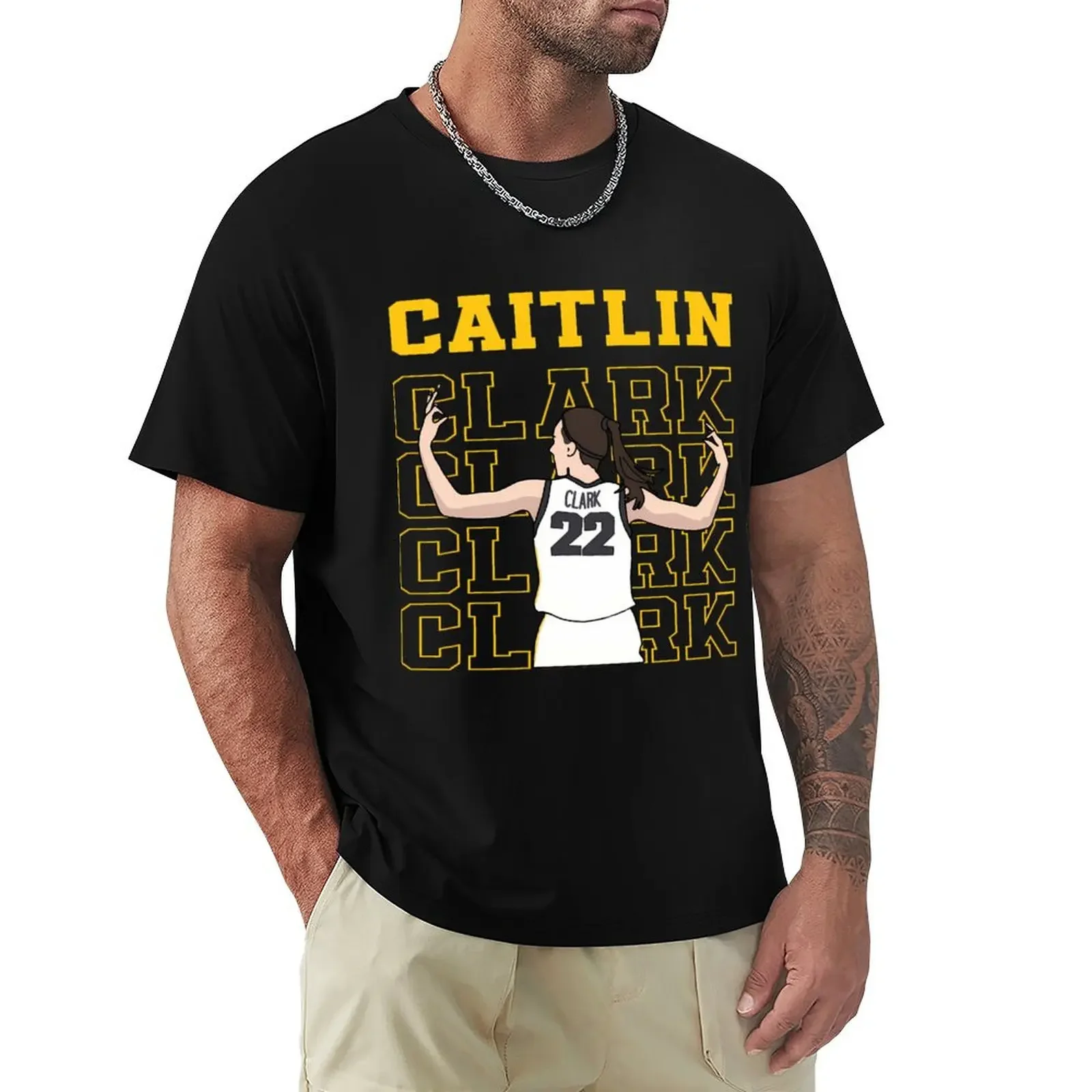 Caitlin Clark T-shirt camicie camicie firmate grafiche sublimi vestiti estetici magliette nere da uomo