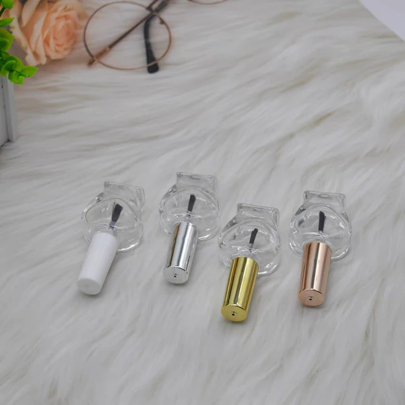 100Pcs 10ml Nail Polish Bottle With Brush Nail Gel Container Glass Cosmetic Pot Nail Oil Packing Bottle Nail Art Sample Bottle